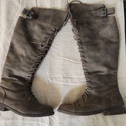 Over The Knee High Light Brown Boots