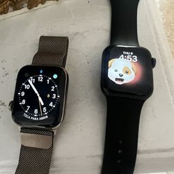 Apple Watch ⌚️ series 6 semi new  1-  40 mm. aluminum & ceramic case  2- 44 mm stainless steel & ceramic GPS. With boxes 