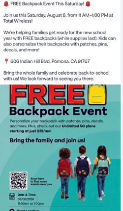 Free backpacks