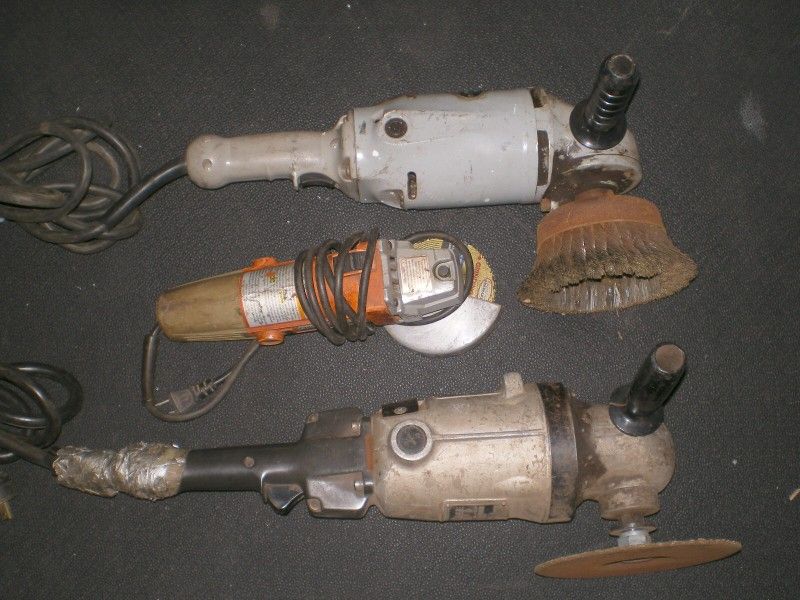 3 BIG 7" Angle Grinders Vintage Mfg USA 7" Sioux B&D CP