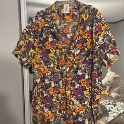 Men’s XL Disney Halloween Short Sleeve Button Down