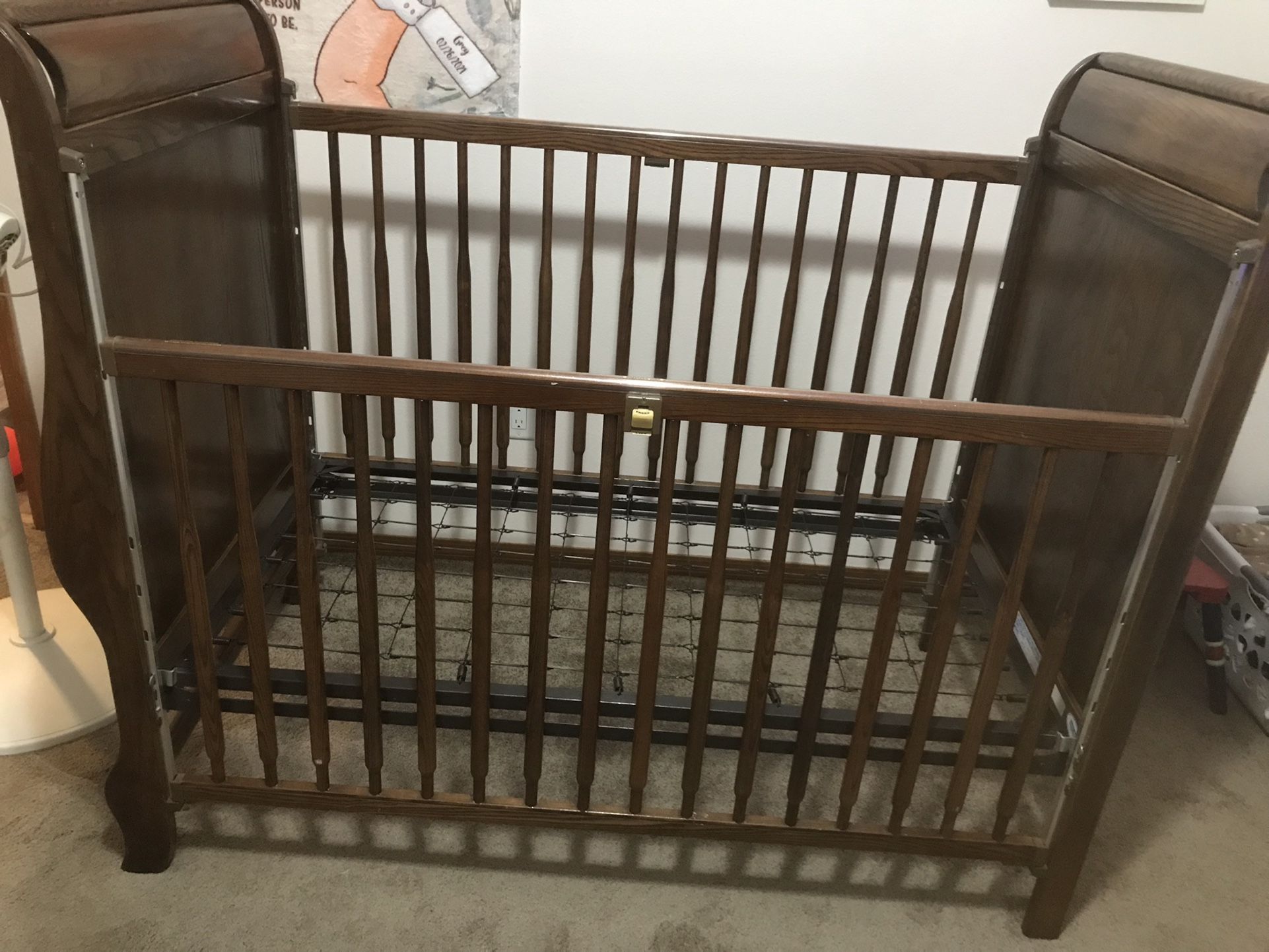💥 Infant Sleigh Crib/bed Antique/Vintage -Little Folks Furniture-👀LQQK!💥