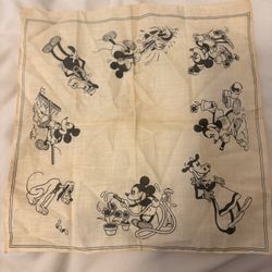 vintage Walt Disney Mickey Mouse and friends child's cotton handkerchief