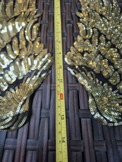 Sequin Embellished Gold Appliqué - Decorative Fashion Accent