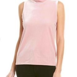 J Crew Velvet Mockneck Tank Top In Blush Pink