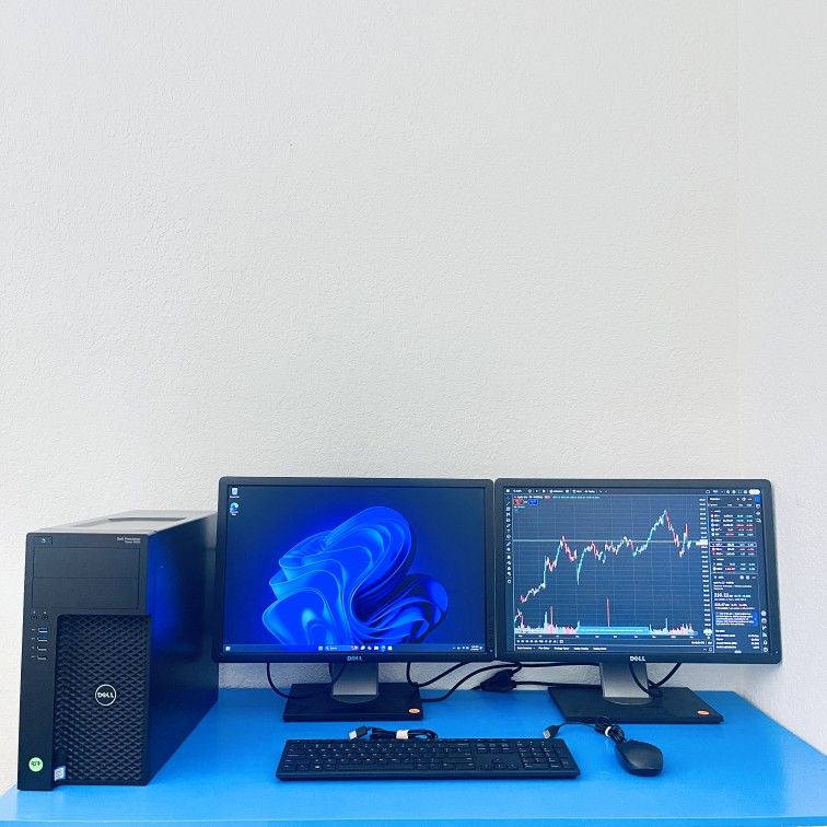 Dell Precision 3620 / Dual 24-Inch Monitors / 3.4GHz Intel i7 / 32GB DDR4 / 1.5TB NVMe SSD + HDD / 2GB NVida NVS 510 / Windows  11 Pro