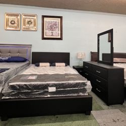 🚛Hot Deal🚛Brand New Queen Bed Frame+ Dresser + Mirror + Nightstand $499, Finance Available, Delivery Available 