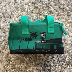 Trader Joes Mini Insulated Bag Green New With Tags Limited Edition 10" x 7"