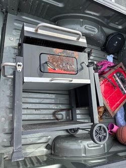 Charcoal Grill on Wheels with Side Shelf