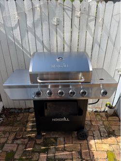 5-Burner Propane Gas Grill in Stainless Steel with Side Burner and Condiment Rack