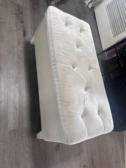 White velvet Storage bench