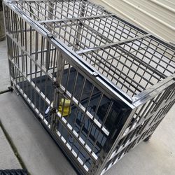 Chrome Dog Crate 