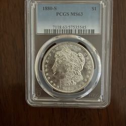Vintage Pure Silver 1880-O Morgan Silver $1 MS63 PCGS