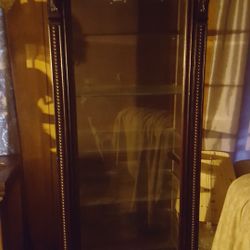 5 Shelf Curio Cabinet Dark Wood 