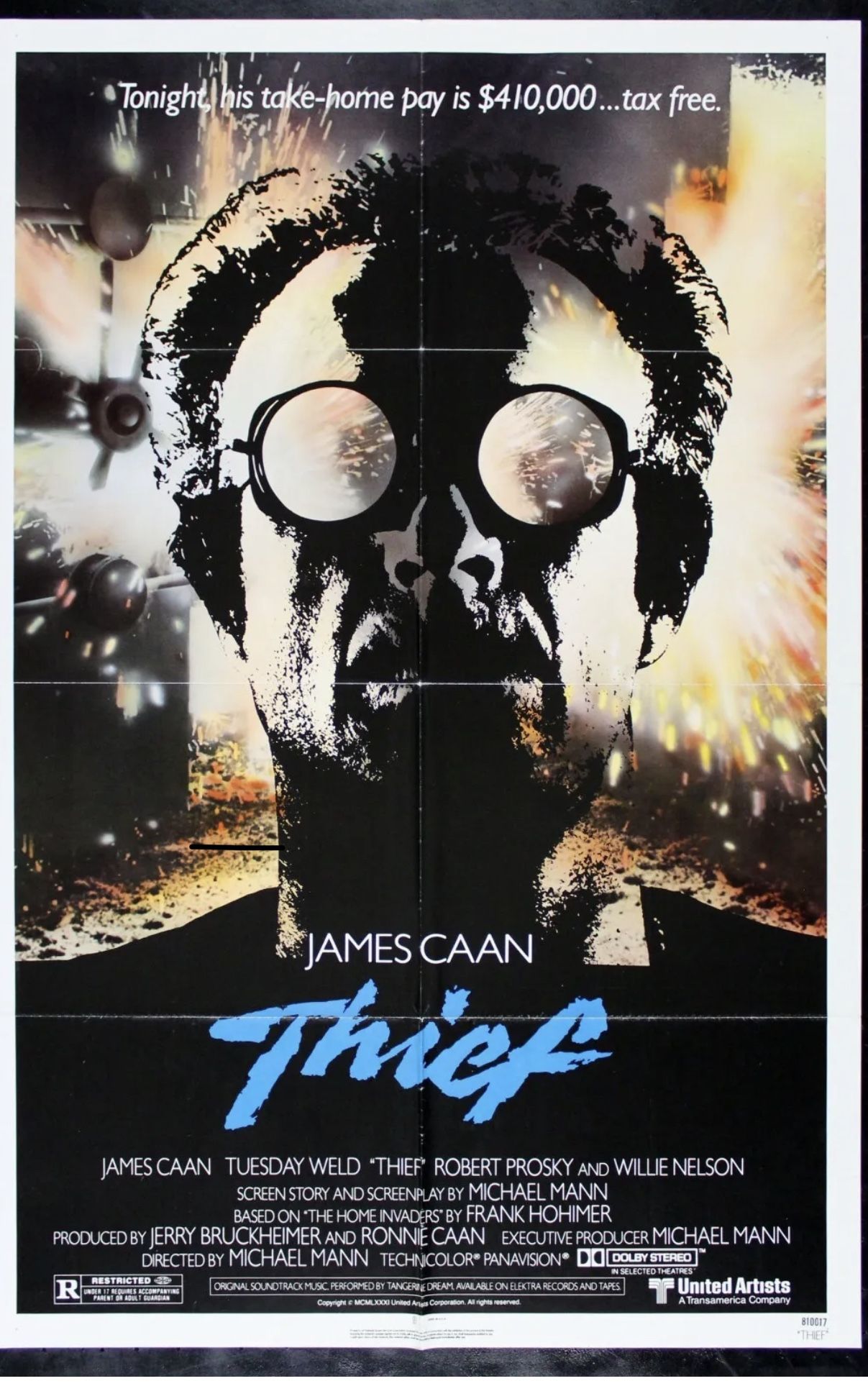 Thief 1981 ORIGINAL Movie Poster 27”x 41” Professionally Framed