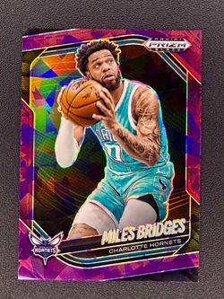 MILES BRIDGES 2024-25 PANINI PRIZM BLACK PURPLE CRACKED ICE #123 HORNETS /149