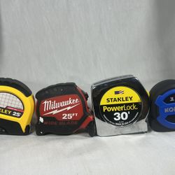 Lot Of 4 Tape Measure 1x30ft 2x25ft 1x16ft Used Perfect Condition 