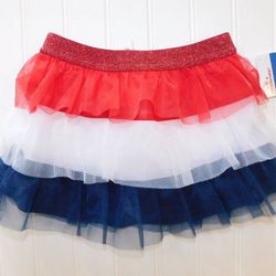 New Baby Girls 18M Red White Blue Patriotic Tulle Tutu Skirt