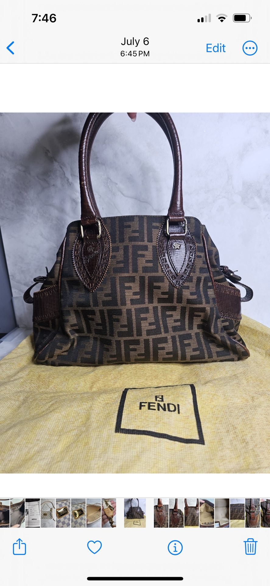 Authentic Fendi Zucca Hand Bag