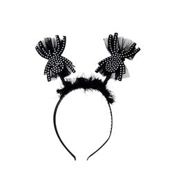 Halloween Spider Headband Black Sparkly 