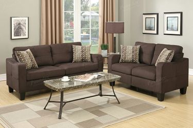 Brand new black or chocolate 58" loveseat plus 72" sofa set