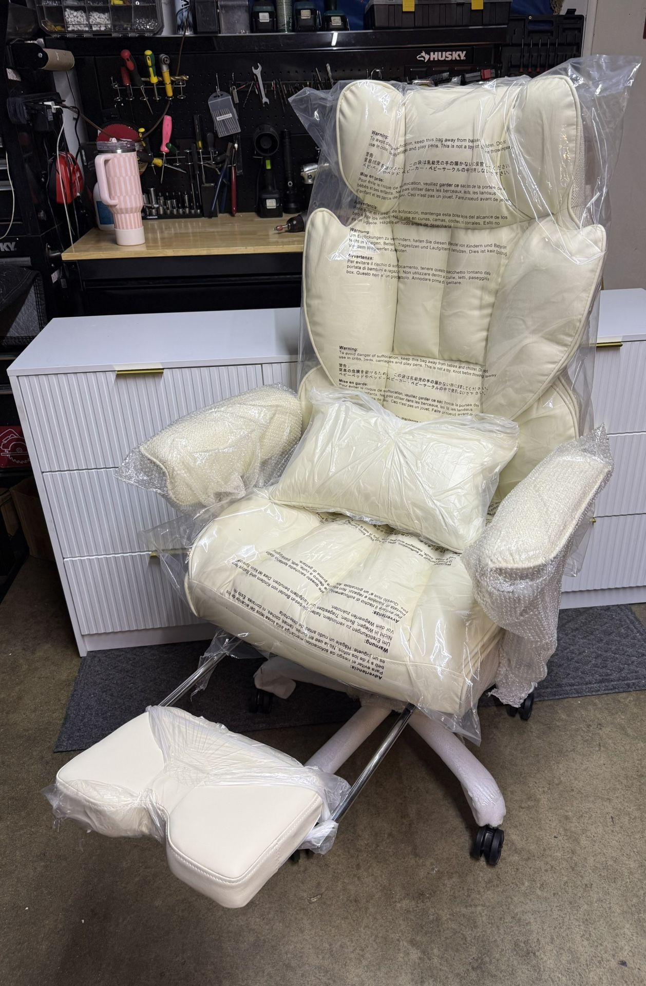 Executive Office Chair with Lumbar Support & Leg Rest