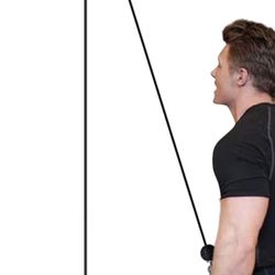 Weight Pulley Cable System W/ Straight Bar, Handles Grips, Nylon Tricep Rope,   Weights Dumbbells Rogue Bikes Treadmill Bench 