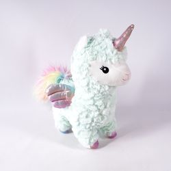 Kellytoy Rainbow Pegasus Unicorn Llama Plush 12" Doll Toy Stuffed Animal Plushie