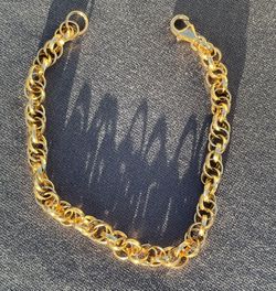 18K YG Over Sterling Silver Bracelet 