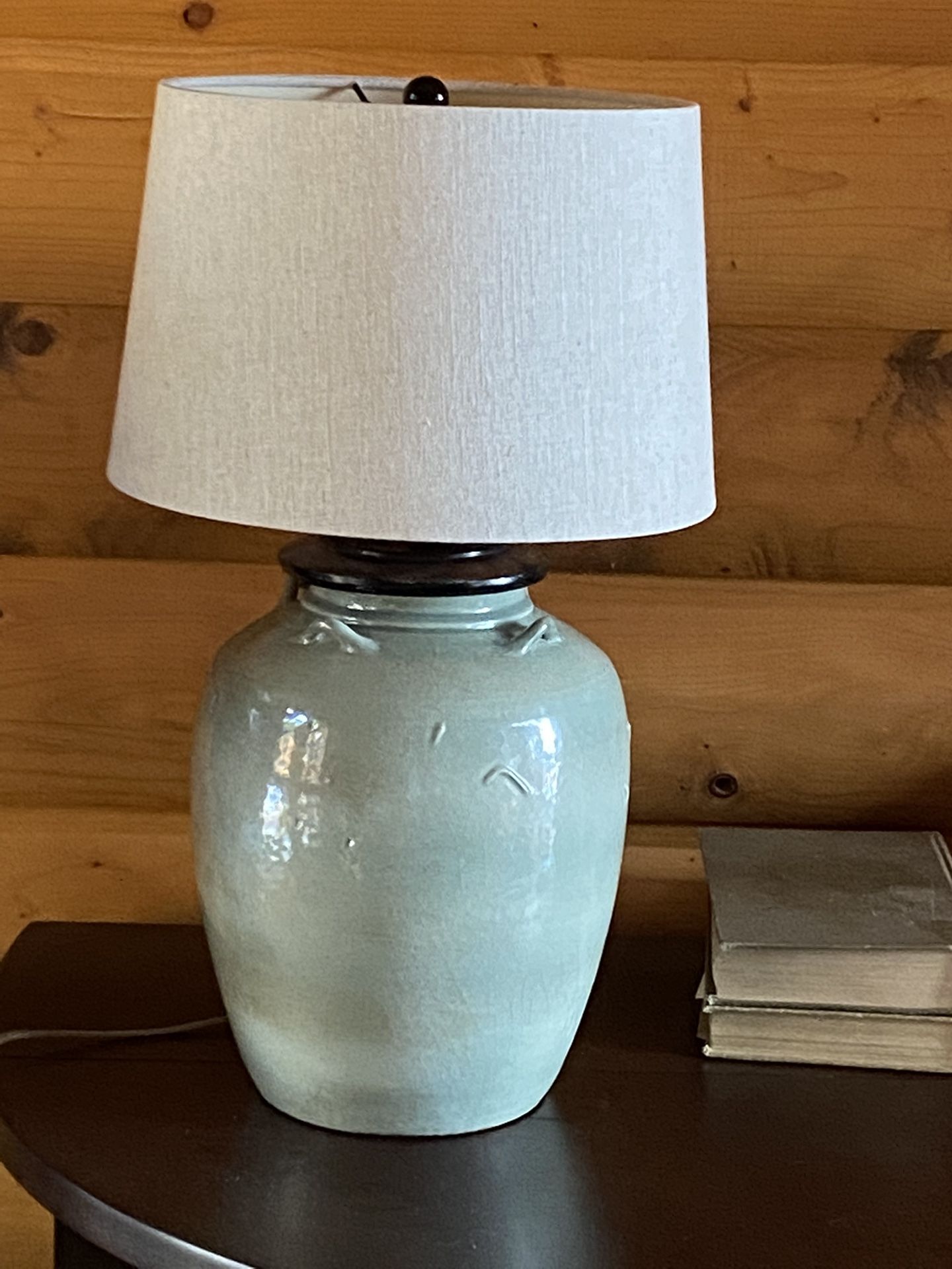 Pottery Barn Courtney Seafoam Green Lamp 22”