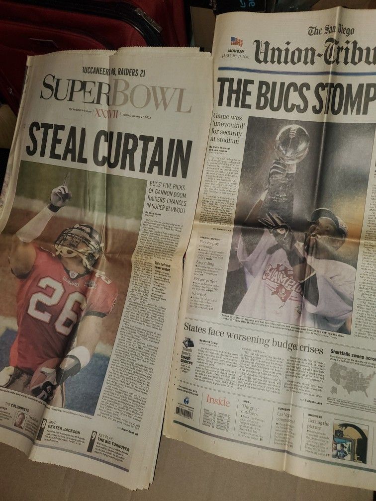2023 Raiders Vs BUCS Superbowl Newspapers