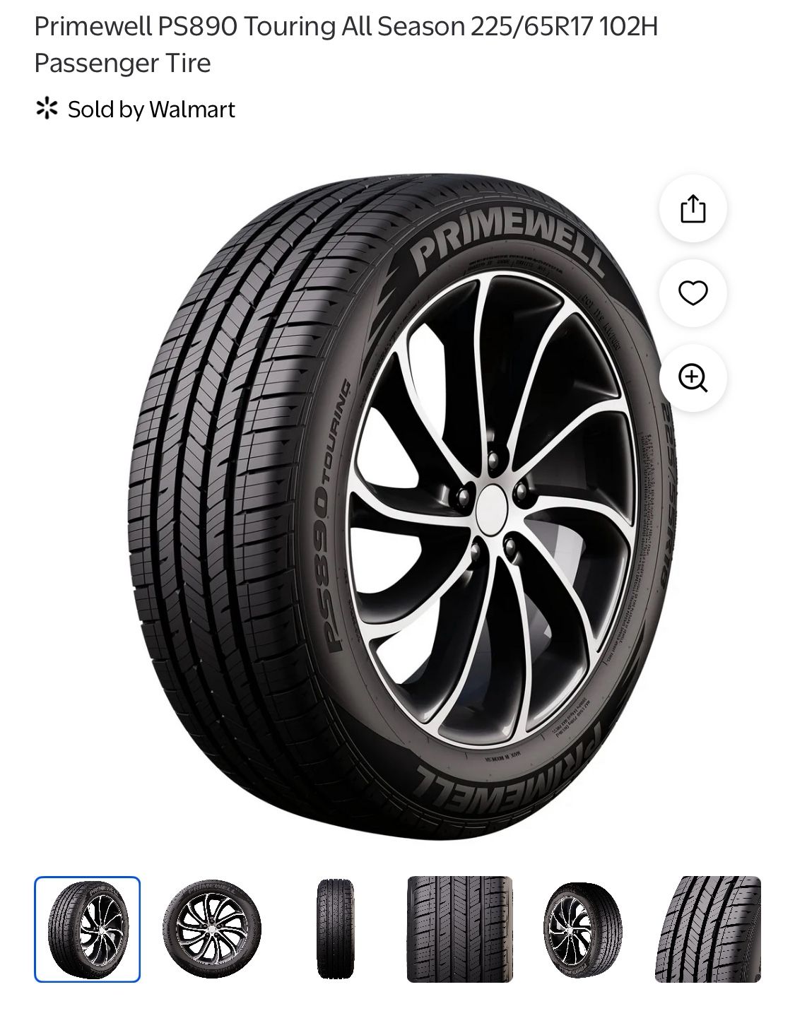 Primewell PS890 Touring All Season 225/65R17 102H Passenger Tire
