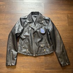 Womans faux leather New LA dodgers Jacket 