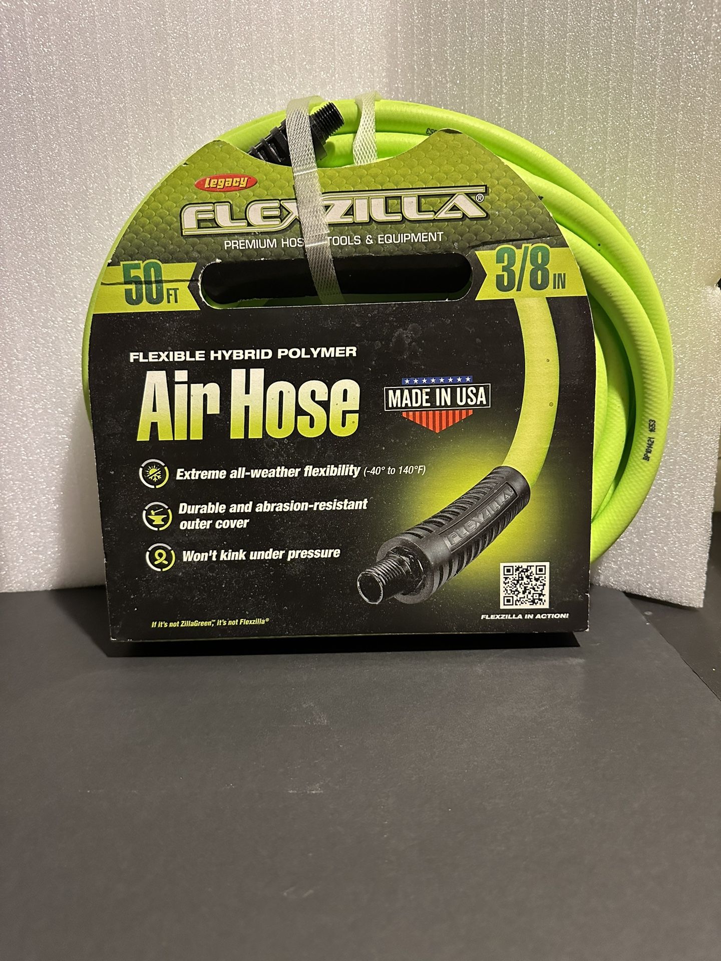 Flexzilla 3/8 in. x 50 ft. Air Hose with 1/4 in. MNPT Fittings