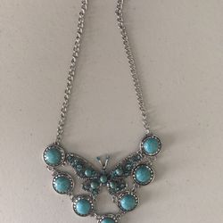 Turquoise And silver Western Necklace 