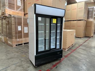 NSF 48 ins Drink two slide glass door refrigerator LG-1000BFS