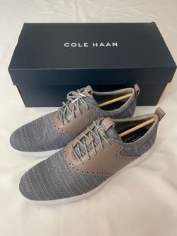 Cole Haan Grand Tour Knit Oxford Dress Shoes Footwear Lace Up Men Gray 11