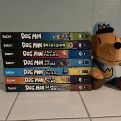 Dog Man Books With Plushie