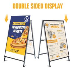 $40 A frame double sided sign holder (24” x 36”) all metal