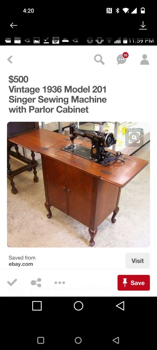 Vintage 1930s Sewing Machine Cabinet