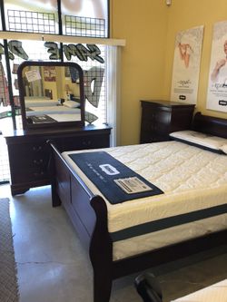 6 piece bedroom set cherry