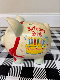 Vintage  Birthday Piggy Bank