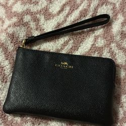 Coach small black wristlet