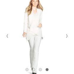 White House Black Market Ladies Cream Color Cropped Jacket Size 6