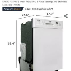 SPT SD-9254W 18″ Wide Built-In Dishwasher w/Heated Drying