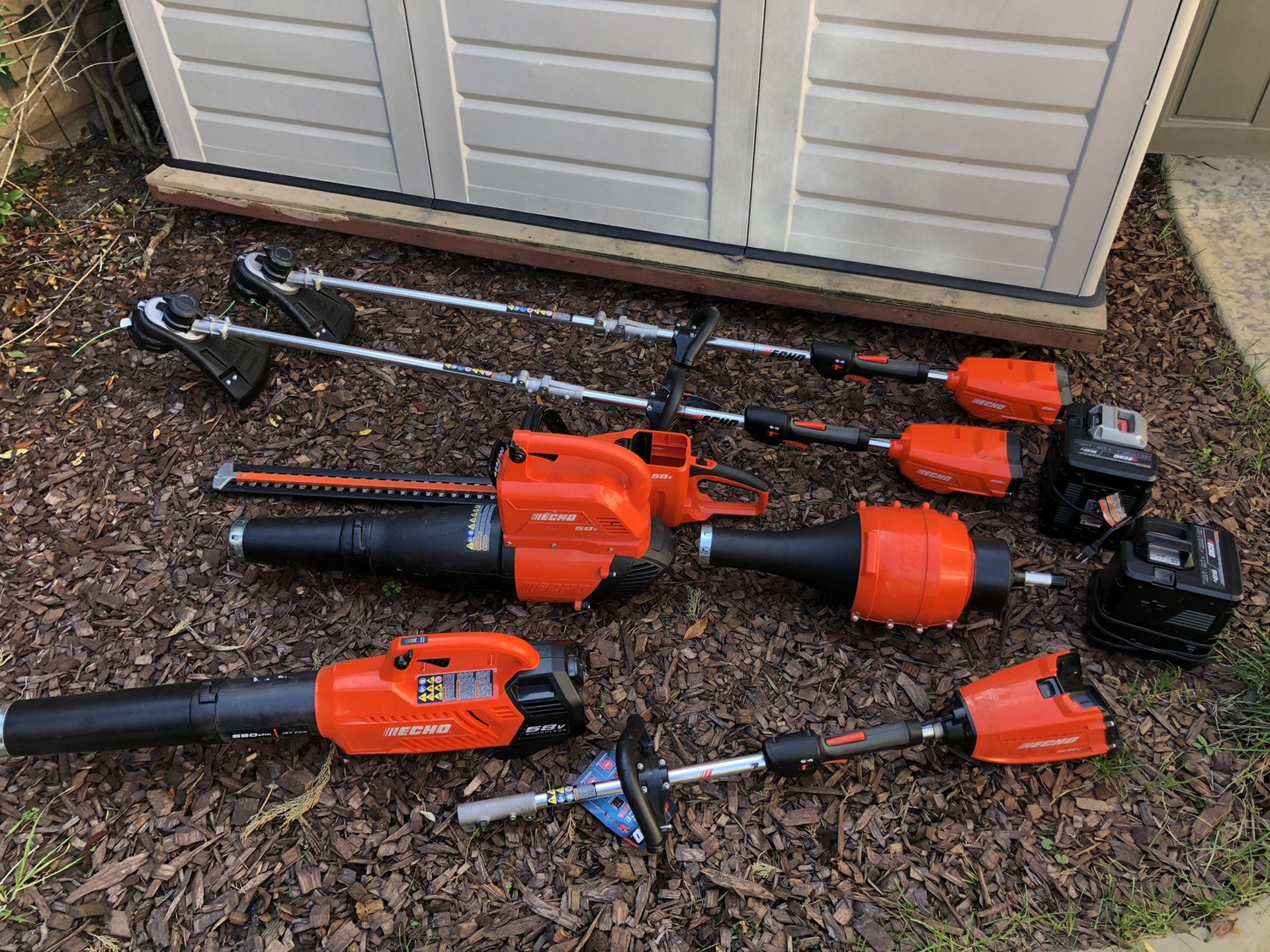 Echo 58V tools electric weed eater/wacker,blower,hedge trimmer, for