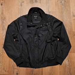 Calvin Klein Soft Shell Jacket Black Men's Medium Water Resistant Full Zip Snaps