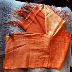 Orange blanket scarf