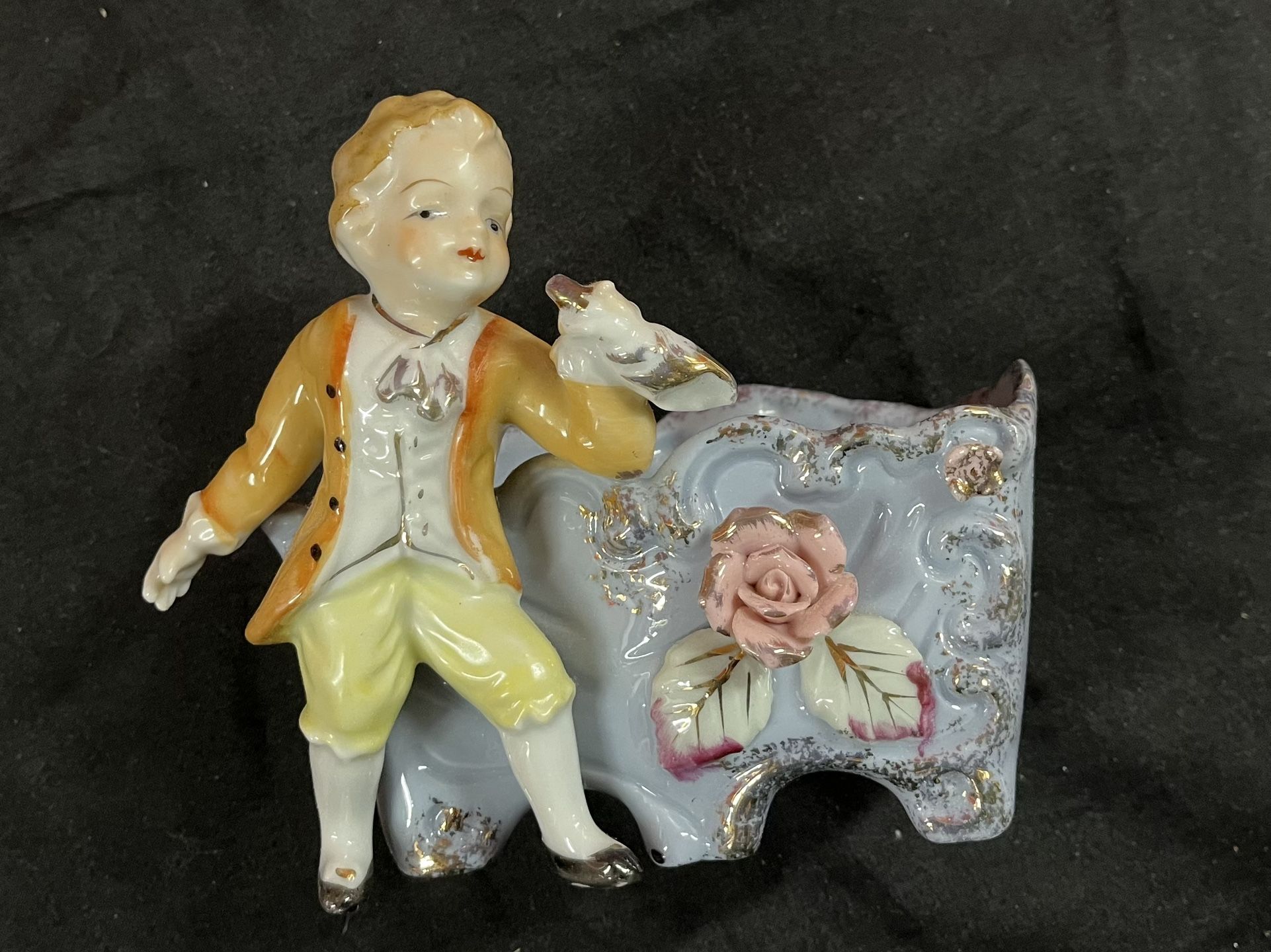 Victorian Boy Colonial Style Porcelain Figurine 