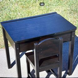 KIDS Wooden Lift-Top Desk & Chair / BLACK